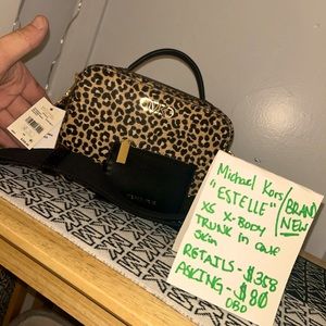 BRAND NEW MICHAEL KORS - ESTELLE X-BODY IN CALFSKIN CHEETAH/LEAPORD PRINT
